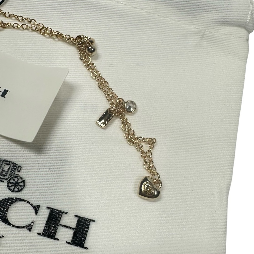 Coach Yellow Gold Plated Charm Bracelet Includes Dust Bag NWT 6.5” MSRP $125 - Picture 3 of 8